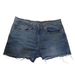 Levi's 502 Jean Cut-Off Shorts Frayed Raw Hem‎ Unisex Fit Mens 34 / Womens M-L